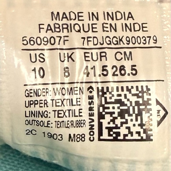 Converse Chuck Taylor Double Tongue Low Top Grey & Aqua Stripe Women’s Size 10 - Picture 8 of 9